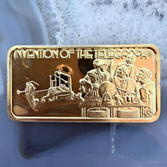 US .999 One Troy Ounce Silver Bar w/24K Gold Plated Hamilton Mint #1633-112825-4