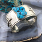 D.D Baca Native American Sterling Silver Heavy Chunky Turquoise Bracelet