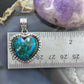 Sterling Silver Southwestern Style Azurite Malachite Heart Pendant For Women #1