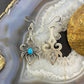 Kevin Billah Sterling Silver Stamped Sand Cast w/Kingman Turquoise Dangle Earrings