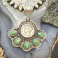 Sterling Silver Southwestern Style 1944 Mercury Dime & Sonora Gold Turquoise Pendant