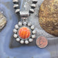 Native American Sterling Silver Spiny Oyster w/Pearls Cluster Pendant For Women