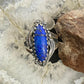 Carolyn Pollack Southwestern Style Sterling Silver Marquise Denim Lapis Decorated Ring For Women, Variety of Sizes
