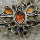Carolyn Pollack Vintage Southwestern Style Sterling Silver Multistone Heart Bracelet For Women