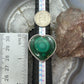 Sterling Silver Southwestern Style Malachite Heart Shape Ring Size 9 For Women