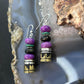Tommy & Rosita Singer Sterling Silver Charoite & Onyx Bead Dangle Earrings For Women