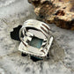 Sterling Silver Southwestern Style Larimar Decorated Bar Ring Size 7.5 For Women