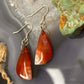 Sterling Silver Half Moon Carnelian Slab Dangle Earrings For Women #331