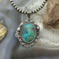 Sterling Silver Southwestern Style Oval Turquoise Decorated Pendant For Women #7