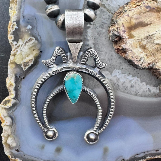 Eva & Linberg Billah Sterling Silver Kingman Turquoise Decorated Unisex Naja Pendant #2