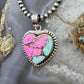 Sterling Silver Southwestern Style Cotton Candy Heart Pendant For Women #1