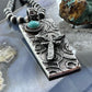 Cheyenne Custer Navajo Native American Sterling Silver & Turquoise Dragonfly Tufa Cast Unisex Pendant