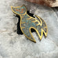 Sterling Silver Chip Inlay Cat Brooch, Made In Mexico