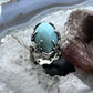 Carolyn Pollack Sterling Silver Faceted Marquise Amazonite Split Shank Size 5 Dome Ring