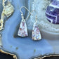 Sterling Silver Triangle Saganite Agate Slab Dangle Earrings For Women #121