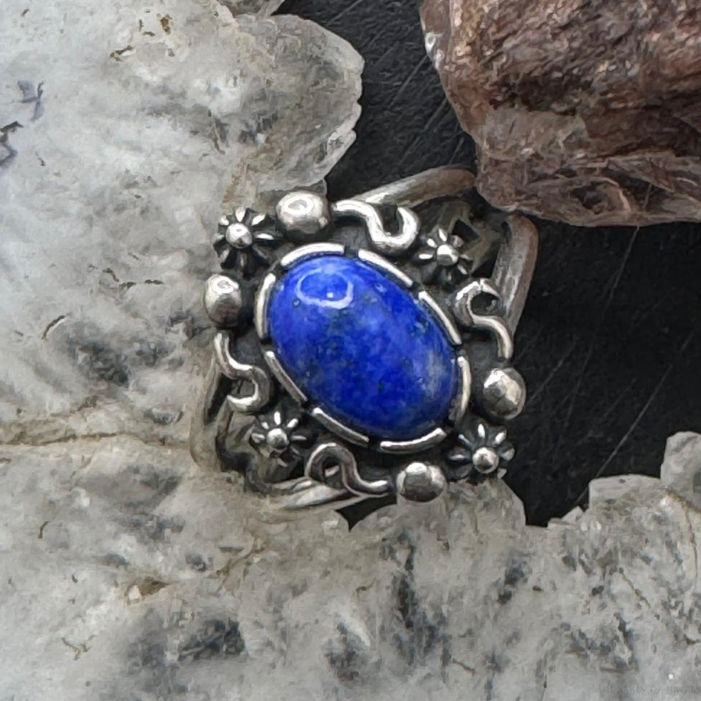 Carolyn Pollack Sterling Silver Oval Denim Lapis Ring For Women w/Size Variety