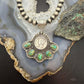 Sterling Silver Southwestern Style 1944 Mercury Dime & Sonora Gold Turquoise Pendant