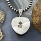 Sterling Silver Southwestern Style Chrysocolla Decorated Heart Pendant For Women