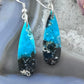 Sterling Silver Teardrop Chrysocolla Slab Dangle Earrings For Women #217