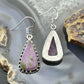 Sterling Silver Southwestern Style Teardrop Stichtite Dangle Earrings For Women