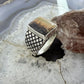 Native American Sterling Silver Rectangle Black Jack Decorated Ring Size 12 For Men