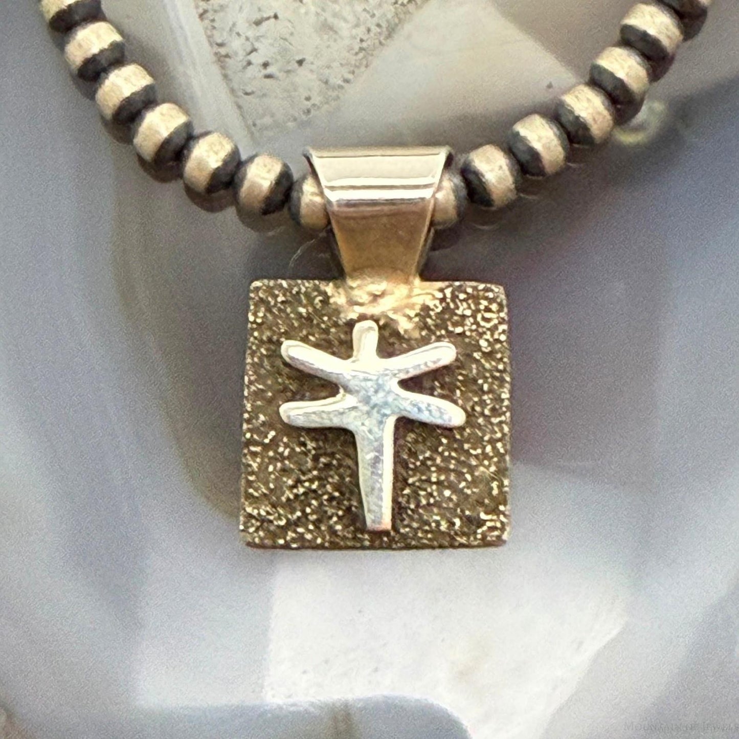 Alex Sanchez Native American Sterling Silver Petroglyph Dainty Pendant For Women