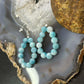 Sterling Silver Larimar Beads Hoop Dangle Earrings For Women