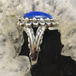 Carolyn Pollack Sterling  Silver Triangle Lapis Decorated Ring Size 5.25 & 8 For Women