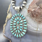 Sterling Silver Southwestern Style Turquoise Decorated Large Cluster Pendant For Women