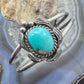 Vintage Native American Silver Natural Turquoise Split Shank Bracelet For Women