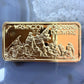 US .999 One Troy Ounce Silver Bar w/24K Gold Plated Hamilton Mint #1633-112825-5
