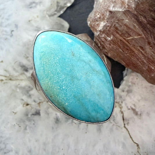 Vintage Sterling Silver Turquoise Fashion Ring By Desert Rose Size 9.5 For Women