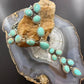 Sterling Silver Southwestern Style KingmanTurquoise Lariat Cluster 24.5" Necklace