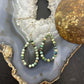 Sterling Silver Faceted Hubei Turquoise Hoop Dangle Earrings For Women