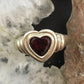 Carolyn Pollack Vintage Southwestern Style Sterling Faceted Garnet Heart Shape Ring For Women