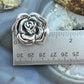 Sterling Silver Fashion Electroform Decorated Rose Pendant- Taxco Mexico