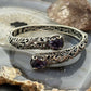 Carolyn Pollack Sterling Silver Faceted Amethyst Overlapping Decorated Hinged Bracelet
