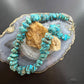 Vintage Native American Silver Rough Graduated kingman Turquoise 18" Necklace For Women