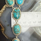 Sterling Silver Southwestern Style Oval Kingman Turquoise Lariat 28" Necklace For Women
