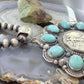 Genuine 1945 90% Silver Walking Liberty Half Dollar Coin w/Turquoise Unisex Pendant