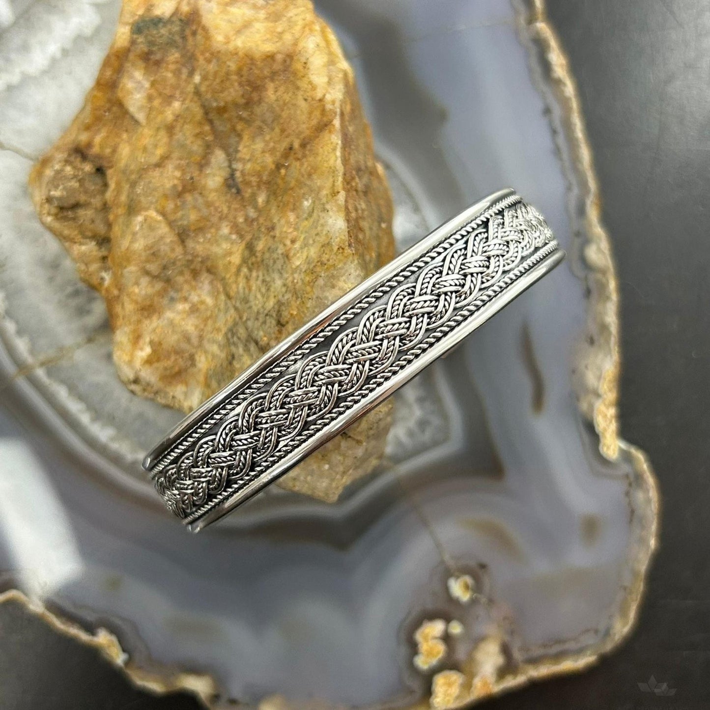 Sterling Silver Flexible & Adjustable Braided Fashion Bracelet For Women