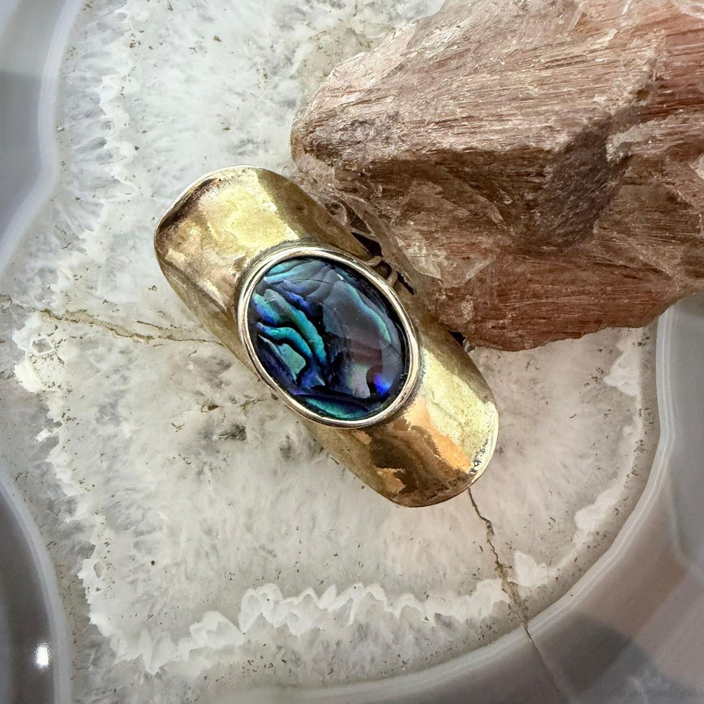 Shablool Israel Sterling Silver Paua Shell (Abalone) Ring Size 7 For Women