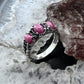 Carolyn Pollack Sterling Silver 3 Oval Rhodochrosite Decorated Ring For Women