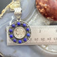 Genuine 1941 90% Silver Mercury Dime Coin w/Lapis Decorated Unisex Pendant #1