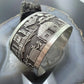 Alex Becenti Native American Sterling Silver Village Life Storyteller Wide Unisex Cuff Bracelet