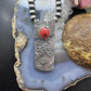 Cordell Pajarito Sterling  Silver Mediterranean Coral Tufa Cast Decorated Unisex Pendant