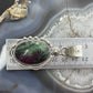 Sterling Silver Southwestern Style Oval Ruby Zoisite Decorated Pendant For Women
