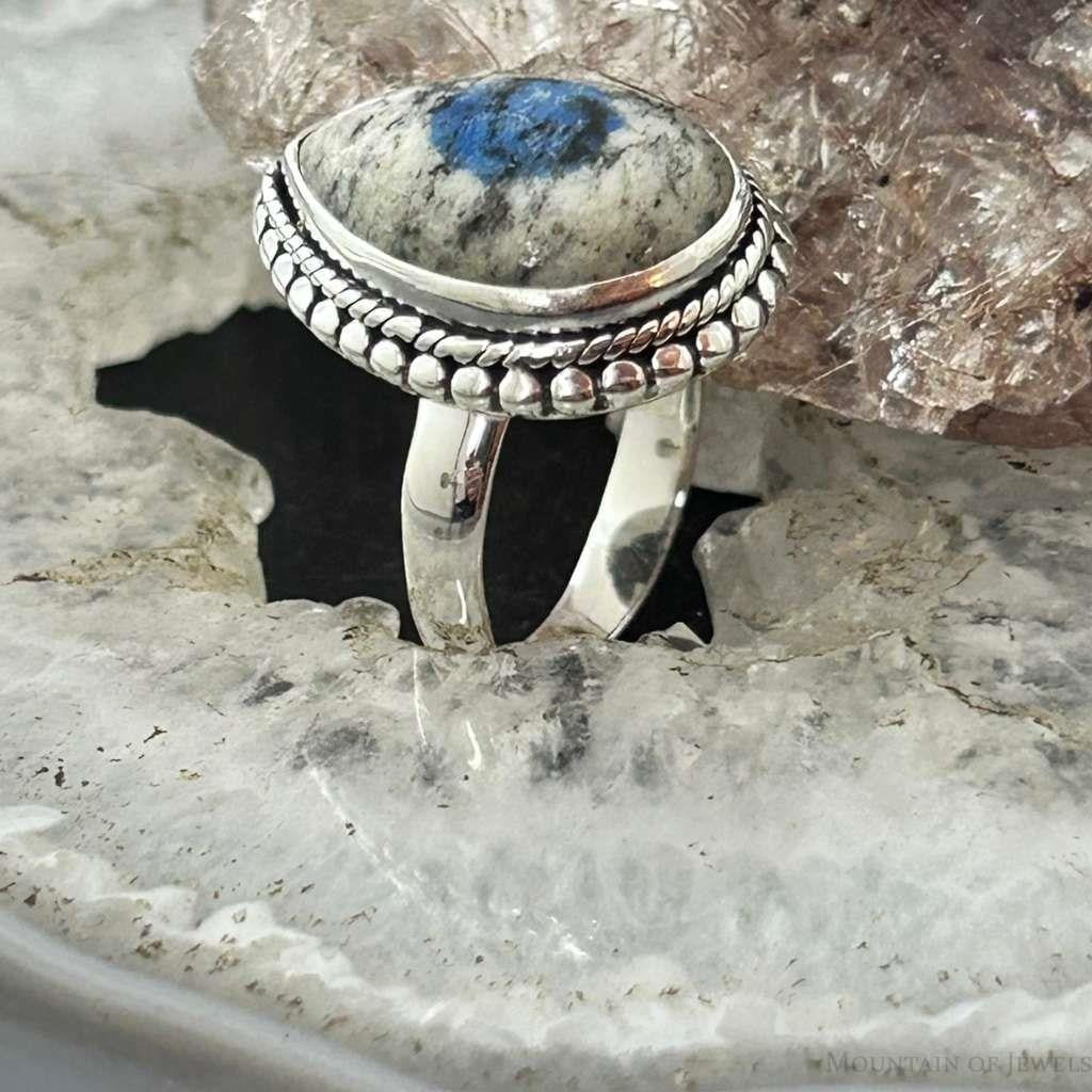 Sterling Silver Southwestern Style Teardrop K2 Jasper Ring Size 7 For Women