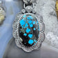 Gilbert Platero Native American Sterling Silver Oval Turquoise Pendant For Women