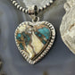 Sterling Silver Southwestern Style Turquoise Spiny Oyster Heart Pendant For Women #1